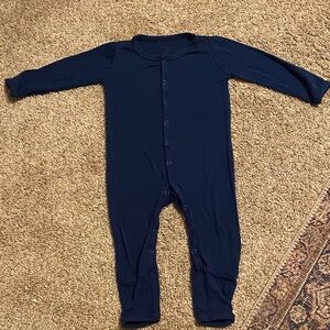 Blue Kyte baby button romper